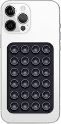 Silicone Suction Phone Case Mount, Non Slip Sticky Phone Grip for Cellphone, Silicon Adhesive Suction Cup Phone Mount, Strong Grip Holder for Selfies and Videos (Black)