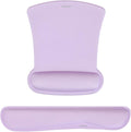 MOSISO Wrist Rest Support for Mouse Pad & Keyboard Set, Ergonomic Mousepad Non-Slip Base Home/Office Pain Relief & Easy Typing Cushion with Neoprene Cloth & Raised Memory Foam, Dusty Lilac
