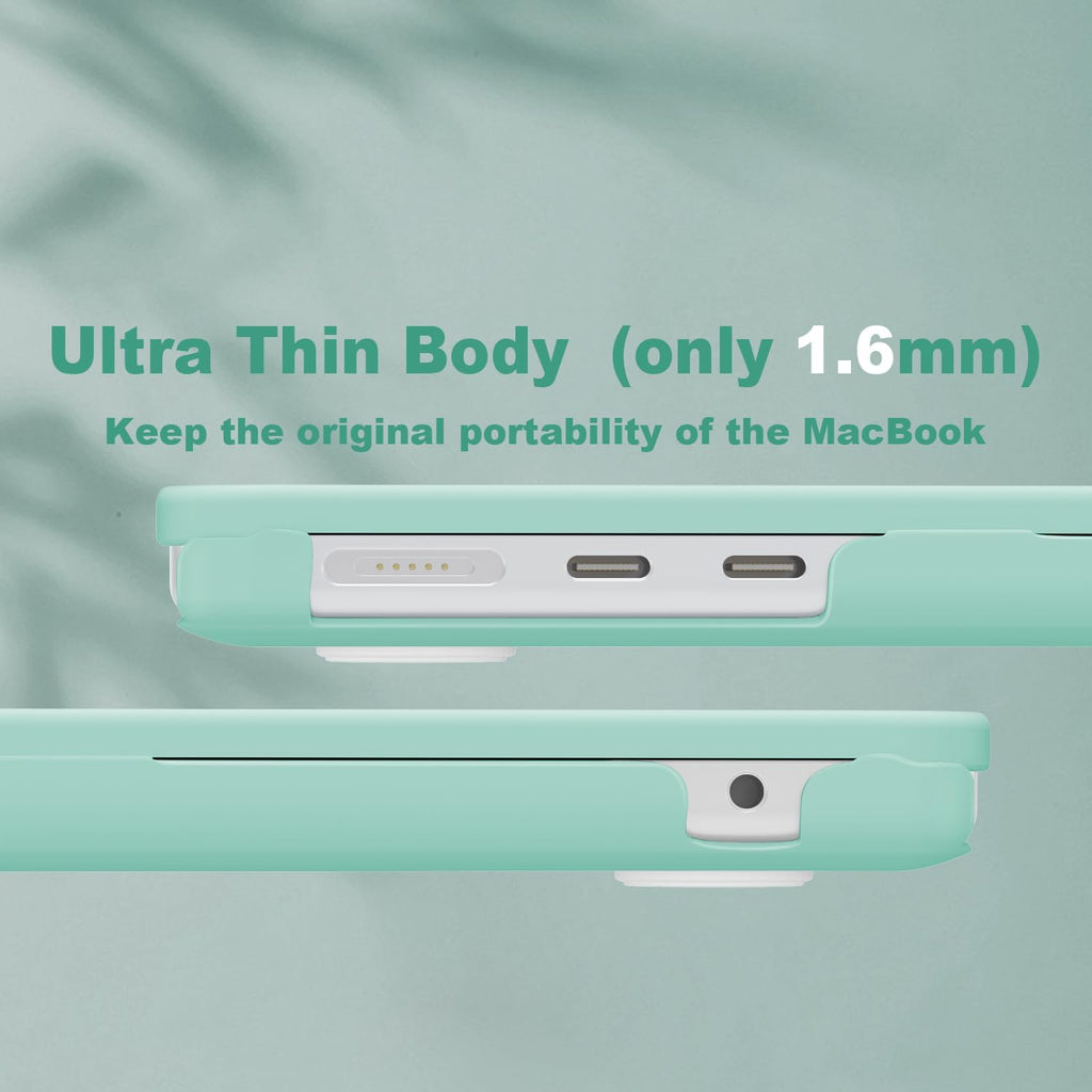 CISSOOK Compatible with MacBook Air 13.6 Inch 2025 2024 2022 Model A3240 A3113 A2681, Plastic Hard Shell Case with Keyboard Cover USB Adapter for MacBook Air 13 M4 M3 M2 Chip, Frosted Green