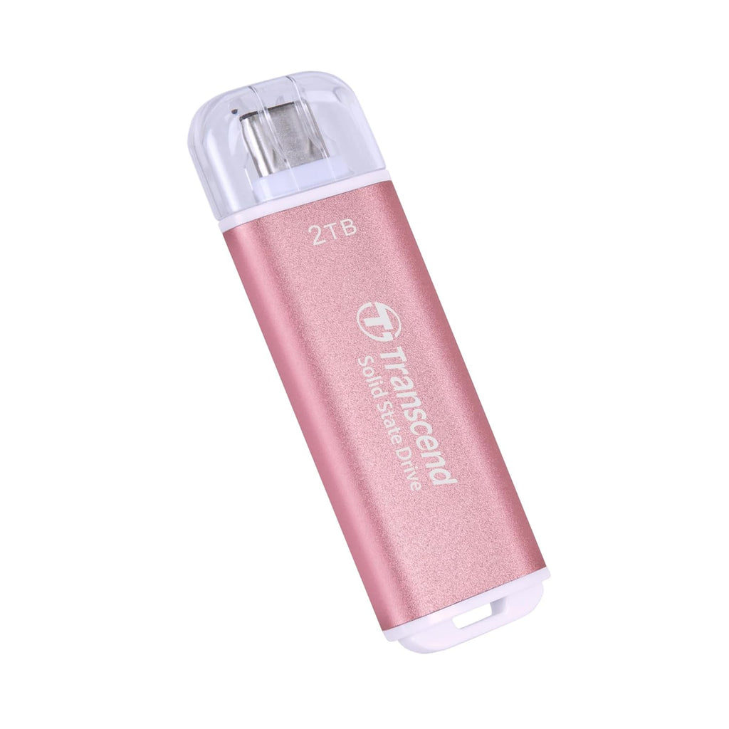 Transcend 2TB External SSD, USB 3.2 Gen2, Up to 1,050MB/s, Portable SSD with Type C, for Steam Deck, ROG Ally, MSI Claw, Windows & Mac, iPhone, iPad, Android, PS5, Xbox, Smart TV, Pink