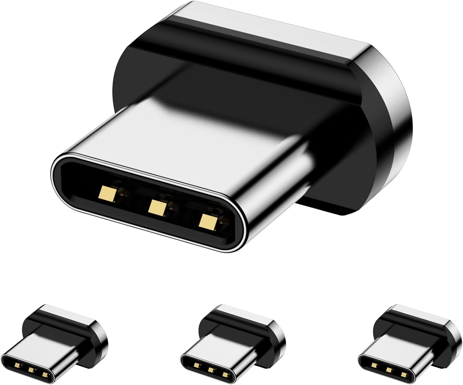Magnetic Connector Tips Head for USB-C Android Devices (4 Pack), only Compatible 5A Magnetic Charging Cable or Magnetic Adapter