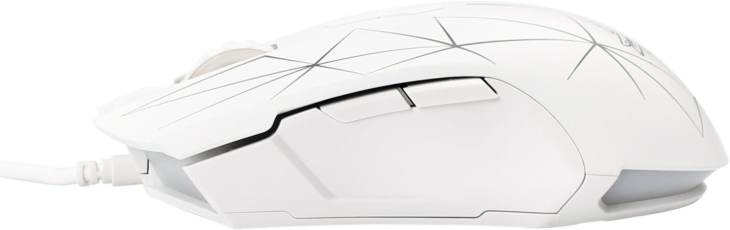 FIRSTBLOOD ONLY GAME. AJ52 Watcher RGB Gaming Mouse, Programmable 7 Buttons, Ergonomic LED Backlit USB Gamer Mice Computer Laptop PC, for Windows Mac Linux OS, Star White