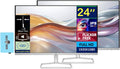 HP Series 5 524sa Monitor with Speakers (Replaces M24fwa) 24" 100Hz IPS FHD 99% sRGB 300 Nits Display, Adjustable Tilt, Flicker-Free, Anti-Glare, White/Silver w/DKZ USB Port Expander (2 Pack)