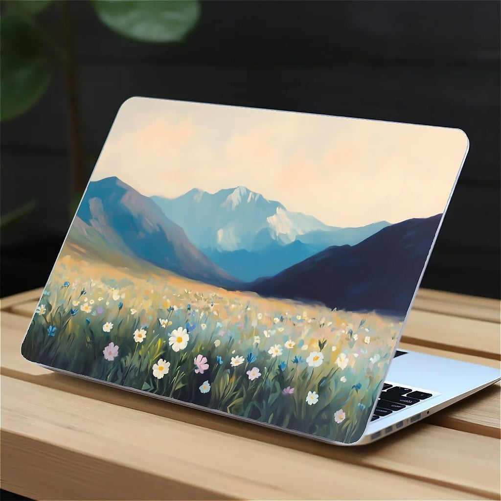 Compatible with MacBook Air 13.3 13.6 Inch Case 2022 2021 2020 2019 Plastic Hard Shell Case Cover,13.6 Air (A2681) M2 2022, Wildflowers and Mountains