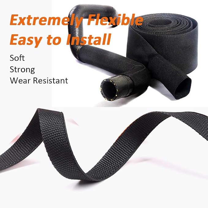 10 FT 1.4 inch 2:1 Heat Shrinkable Braided Sleeving Heat Shrink Sleeve Abrasion - Image 5