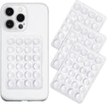 Silicone Suction Phone Case Mount 3 Pack, Silicon Adhesive Suction Cup Phone Mount, Non Slip Sticky Phone Grip for Cellphone, Strong Grip Holder for Selfies and Videos (White)
