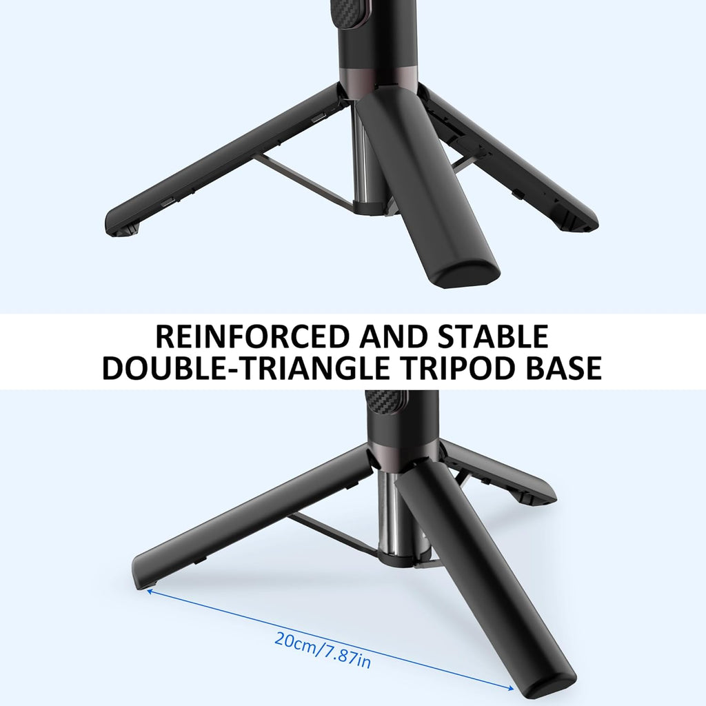 Selfie Stick Aluminum Alloy Selfie Stick Tripod with Remote Foldable Travel Tripod Stand 270 Rotation Compatible with iPhone/Android/Go Pro Camera