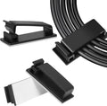 Adhesive Cable Clips Holder, Outdoor Light Clips, Black Cord Wire Clips, Sturdy Nylon Cord Wall Finisher Wire Clamp for Home, Car, Office Desk Wire Management (Black, XL-80 PCS)