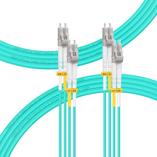 FLYPROFiber- 10M-2Pack OM4 LC to LC Fiber Patch Cable, MM Multi Mode Fiber by FLYPROFiber