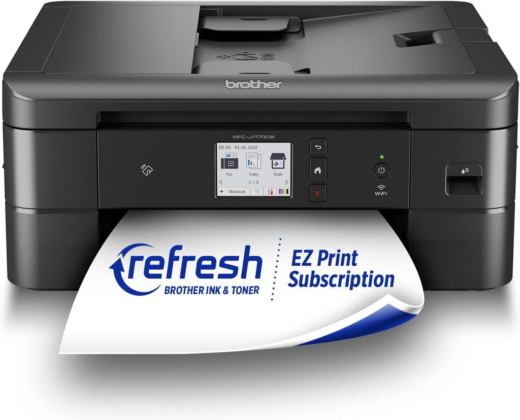 Brother MFC-J1170DW Wireless Color Inkjet All-in-One Printer, NFC One-Touch Print, Duplex, Cloud Print & Scan, Mobile App Control, 2.7" Touchscreen, Works with Alexa
