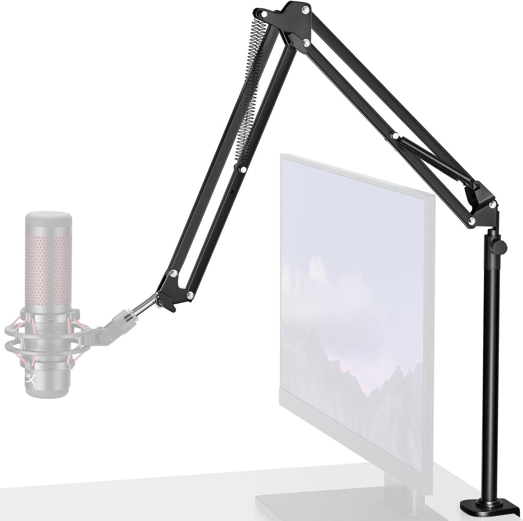 InnoGear Desk Mic Stand, 360° Rotatable Overhead Mic Boom Arm Microphone Stands High Riser for Blue Yeti Snowball HyperX QuadCast SoloCast Fifine Shure SM7B and Other Mics