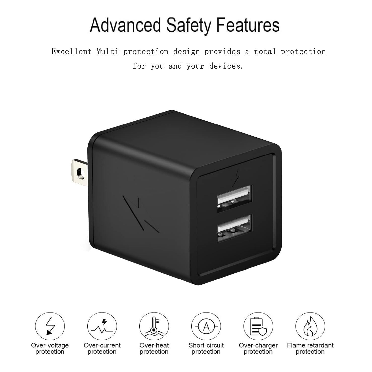 6FT Long iPhone Charger, [2Pack] Dual Port iphone Wall Charger Block Adapter with 6 Foot USB A to Lightning Fast Charging Cable Cord for iPhone 14/13/12/11/Pro Max/Pro/Plus,8 plus/7/6/XS/XR/X/SE, iPad