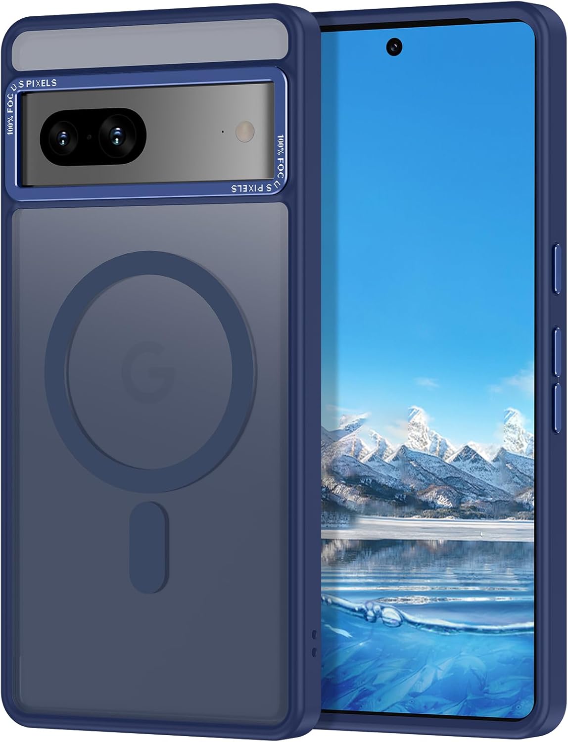Magnetic for Google Pixel 7 Case, [Military Grade Drop Protection] [Compatible with MagSafe] Shockproof Slim Translucent Matte Anti-Slip for Women Girls Men Case, Dark Blue