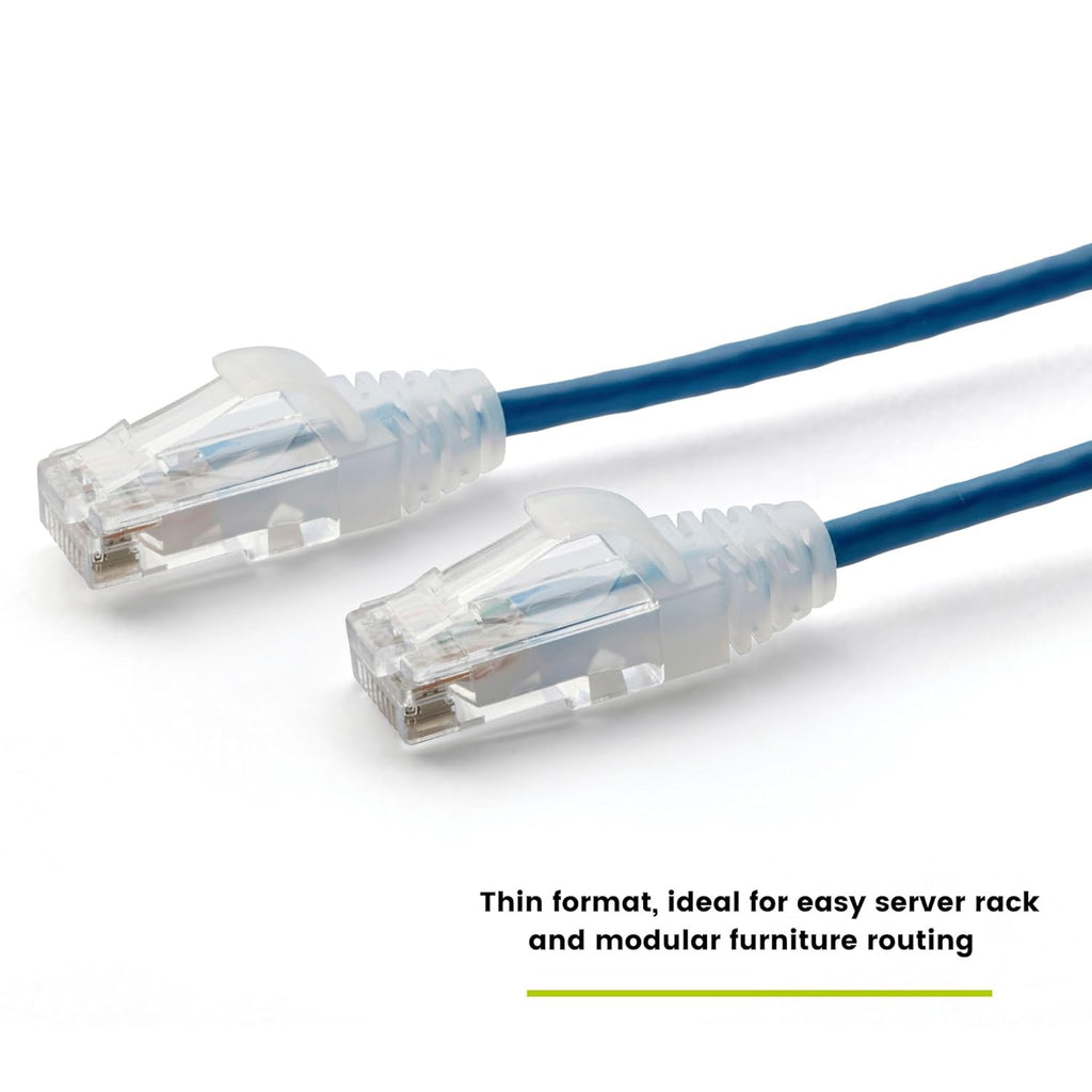 TRUECABLE Cat6 Component Rated Patch Cable, Unshielded (U/UTP), 1ft, Blue, 28AWG Solid Copper, Snagless 10G High-Speed Ethernet Cable, PoE++ 4PPoE 100W, UL Listed, RoHS-3, 5 Pack