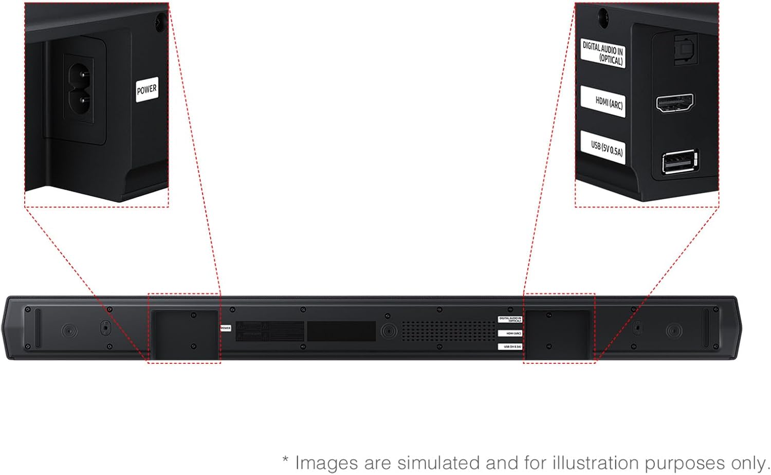 Samsung B-Series Soundbar HW-B550F 2.1 ch DTS Virtual:X Soundbar with Subwoofer (2025 Model) Voice Enhance Mode, Bass Boost, Adaptive Sound