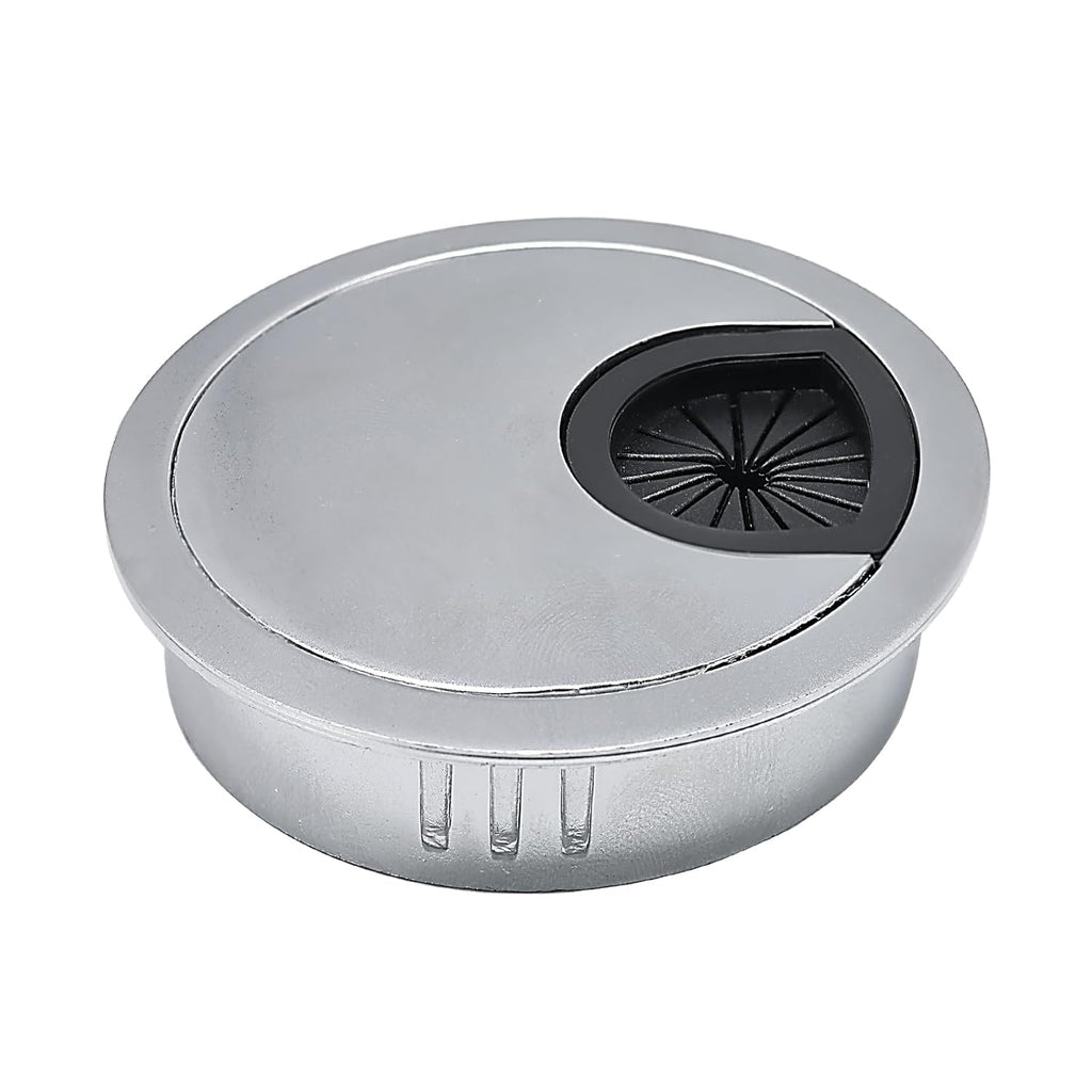 1 Pcs Desk Grommet 2" / 50 mm, Desk Cord Hole Cover, Cable Grommet Metal Zinc Alloy Materilal, Desk Hole Grommet for Home & Office Pc, Detachable Cable Cord Organizer-Matte Silver