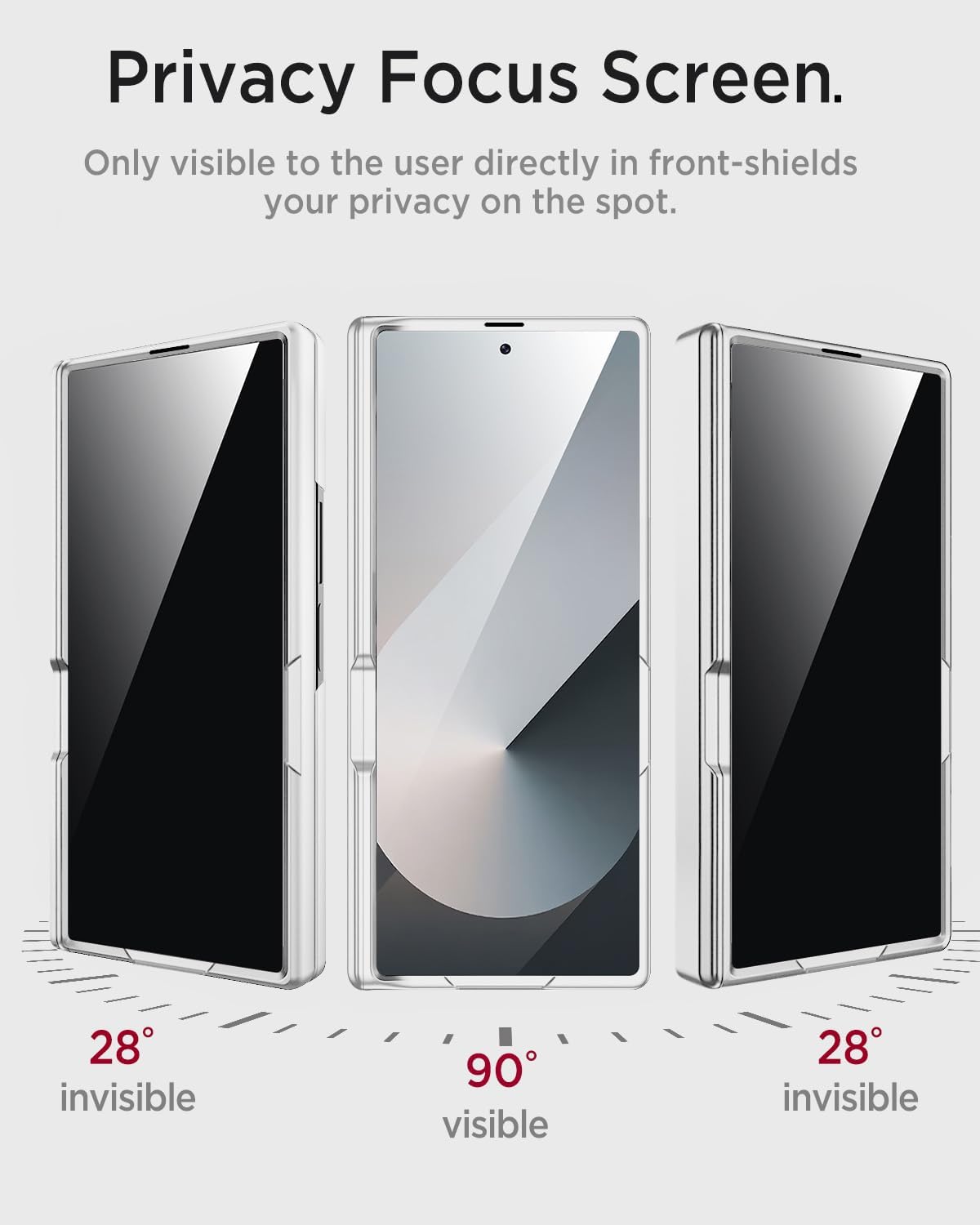 Miimall for Z Fold 7 Case with Privacy Screen Protector, [Military Grade Drop Protection] Built-in Adjustable Kickstand & Magnetic Hinge Protection Shockproof Phone Case for Galaxy Z Fold 7 5G Silver