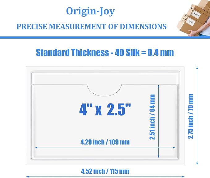 Origin-Joy 50 PCS Self-Adhesive Index Label Pockets - Image 2