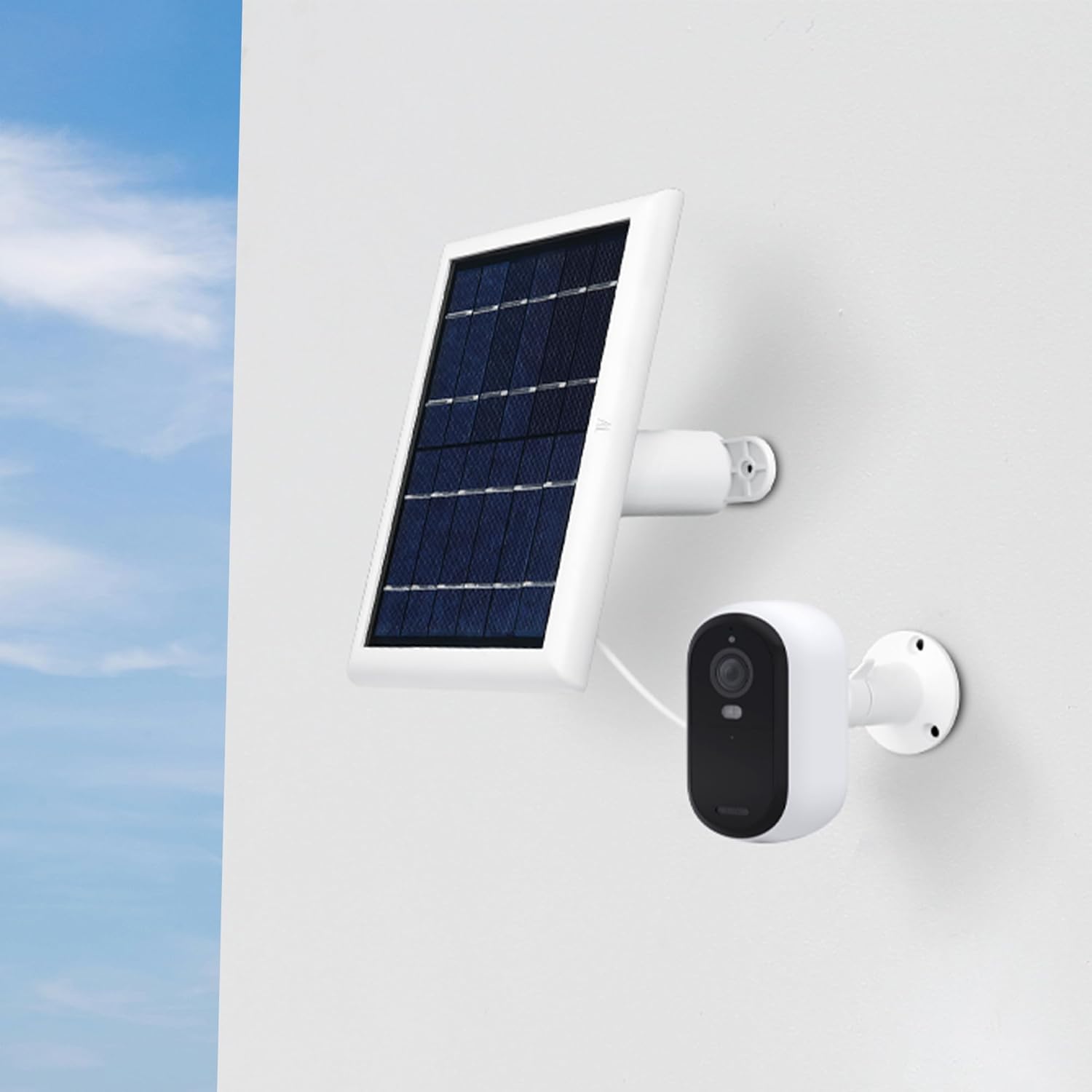 Wasserstein Solar Panel Compatible with Arlo Essential 2K Outdoor Security Camera (2nd Gen) / XL (2nd Gen) & Essential Spotlight (Camera NOT Included) - (3-Pack, White)