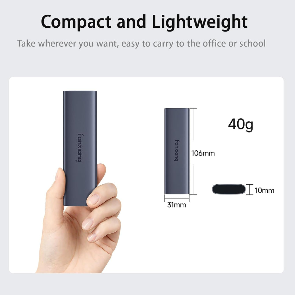 fanxiang 2TB External SSD - Portable SSD External Solid State Drive, 1000MB/s,USB 3.2 Gen2 Type-C, Aluminum Alloy, External Hard Drive for iPhone15/16,Android, Mac, Windows -PS1008