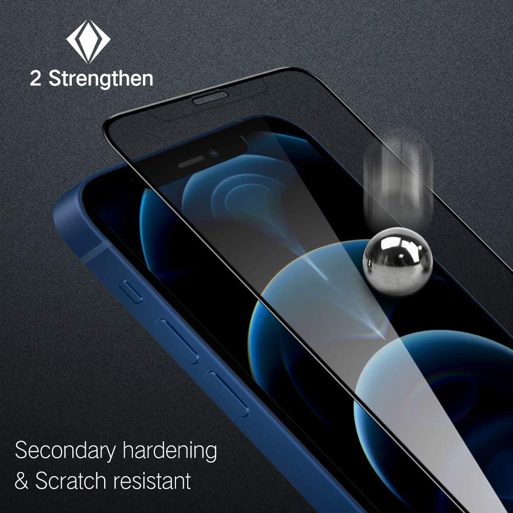 PERFECTSIGHT HD Clear Privacy Screen Protector Compatible with iPhone 12 Pro Max 2020, Anti-Spy Blue Light Filter Tempered Glass (6.7 inch)