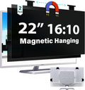 [2 Pack] Magnetic 22 Inch Computer Privacy Screen for 16:10 Aspect Ratio Widescreen Monitor, Hanging Eye Protection Anti Glare Blue Light Computer Monitor Privacy Filter, Removable 22in Protector Film