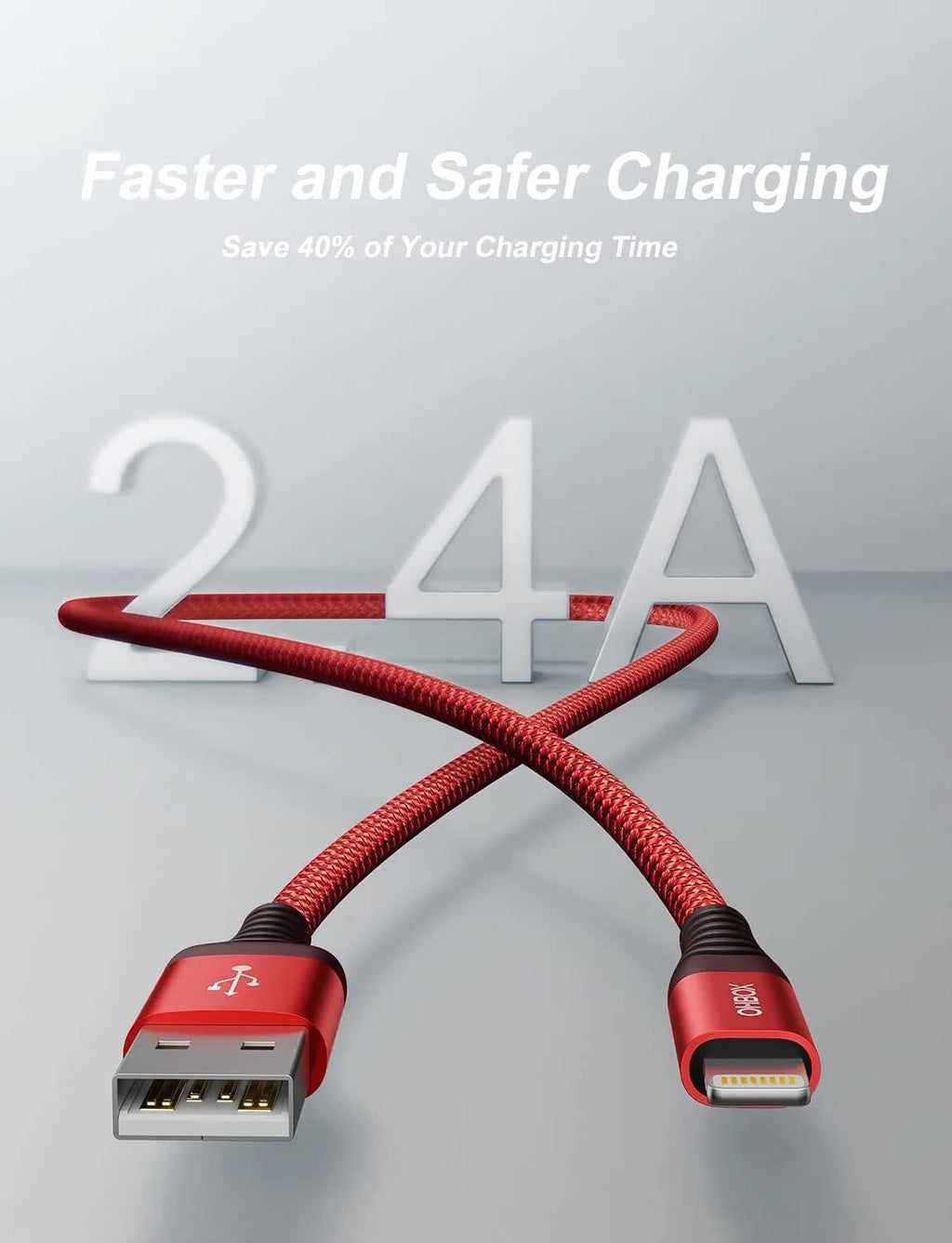 USB to Lightning Cable 6FT, 3Pack iPhone Charger Fast Charging, Heavy Duty iPhone Cables Braided Fast iPhone Charging Cord Compatible with iPhone 14 13 12 11 Pro Max XR XS X 8 7 6 Plus iPad and More