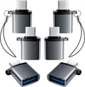 USBC to USB Adapter 6 Pack,USB C to A Adapter,USBC Male to USBA Female,USBC Adapters for iPhone 16 15,MacBook Pro Air,iPad,Samsung Galaxy,Grey