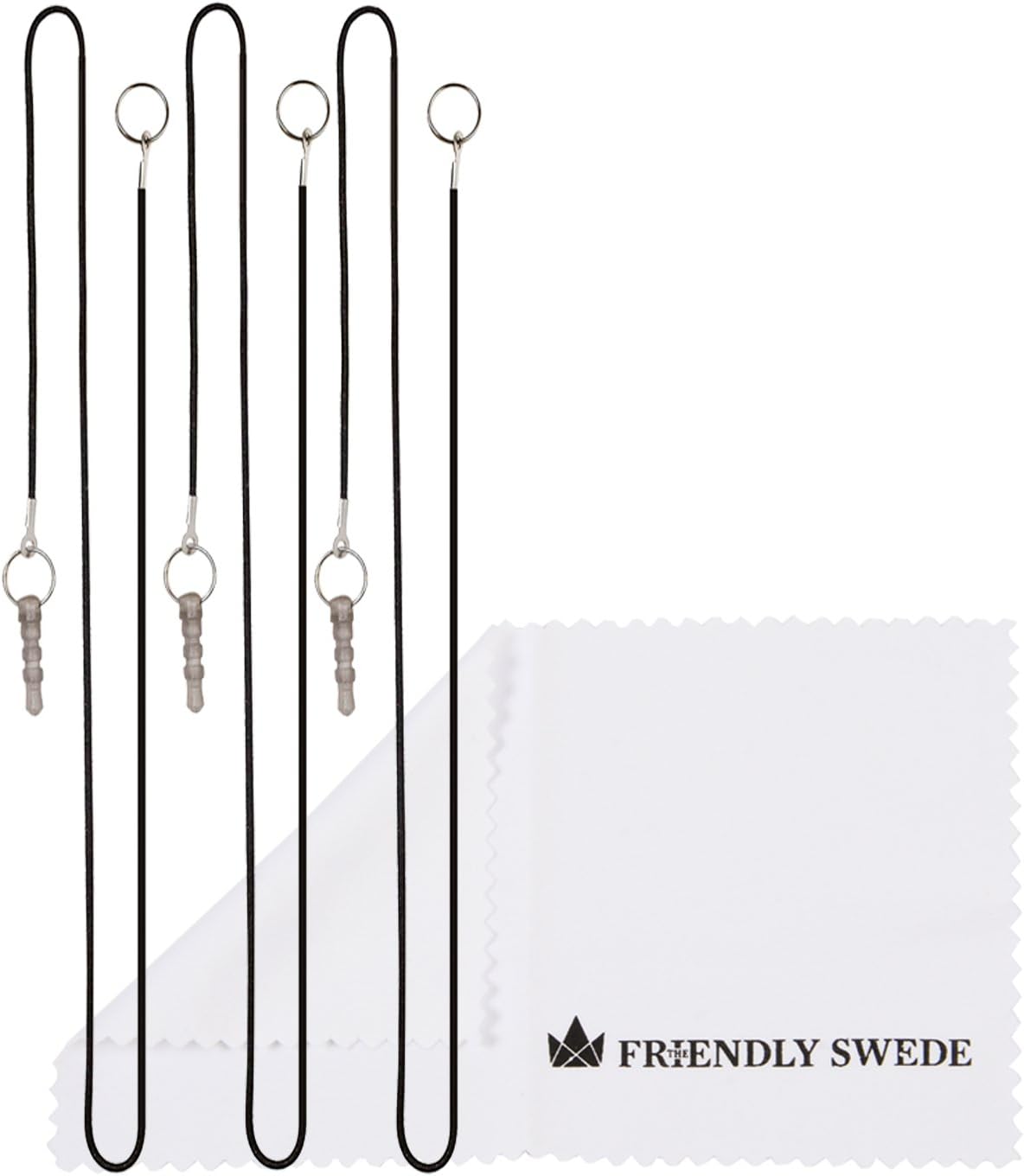 The Friendly Swede Stylus Pen for Touchscreen — 3-Pack 5.5" High Precision Stylus Pen with Replaceable Thin Tips, Elastic Lanyards & Screen Cleaning Cloth - Aqua Blue/Dark Blue/Purple