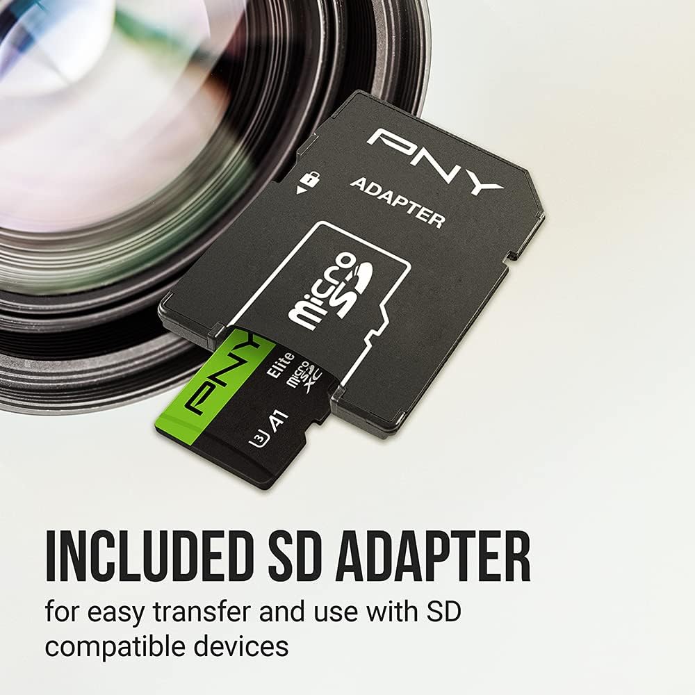 PNY 64GB Elite-X Class 10 U3 V30 SDXC Flash Memory Card - 100MB/s, Class 10, U3, V30, 4K UHD, Full HD, UHS-I, Full Size SD (Pack of 4)