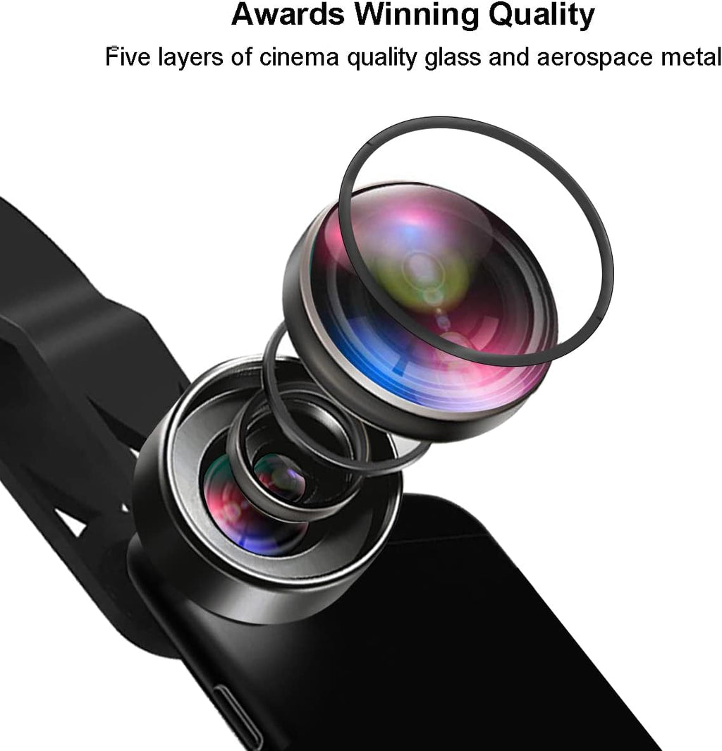 KEYWING Fisheye Lens 198° Fish Eye Phone Camera Lens Kit for iPhone Fish Bowl Camera Lens Attachments for iPhone 7 8 x xr 11 12 13 pro max Samsung Smartphone Black