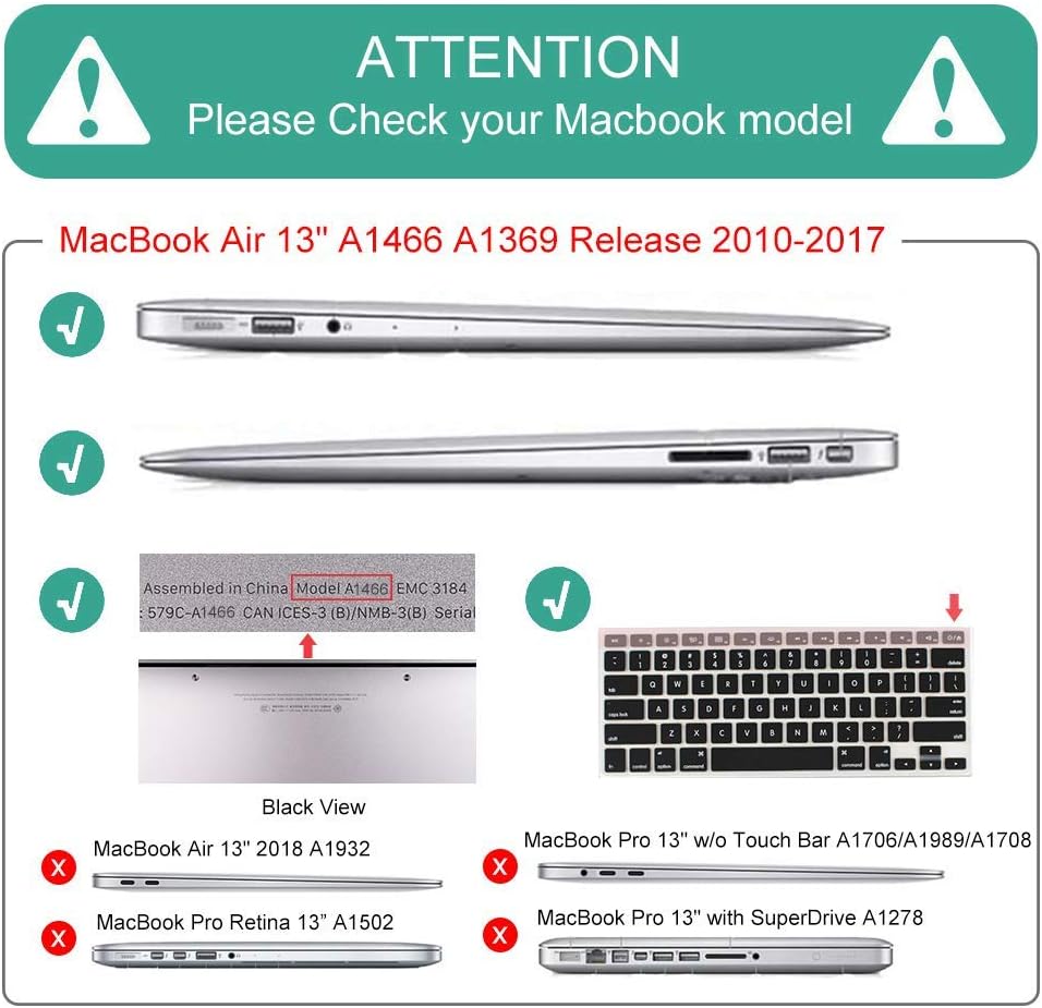Mektron for MacBook Air 13 Case A1466/A1369 (2010-2017 Release), Snap-on Plastic Hard Shell Cover for MacBook Air 13.3 inch with Keyboard Cover, Dahlia Flower C035