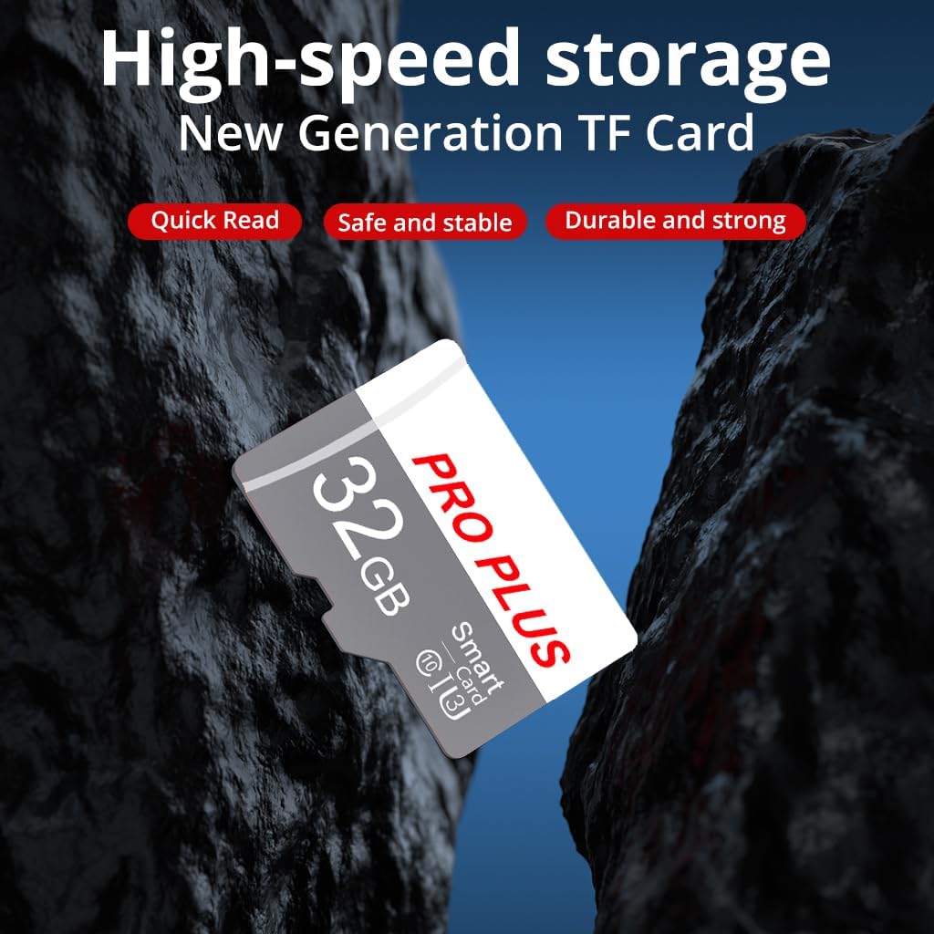 2 Pack TF Card 32GB with Adapter, High Speed Memory Card, UHS-I C10 A1 Memory TF Card for Tablet/Mobile Phone/Camera/Car Audio/Game Console (TF183 White Gray 32GB)