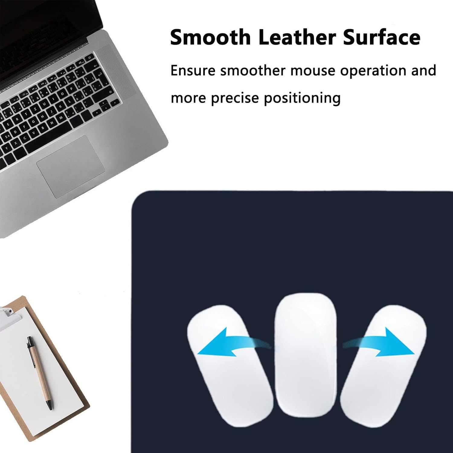 PU Leather Desk Pad Protector Gaming Mouse Pad Non Slip Desk Mat for Keyboard and Mouse Waterproof Desk Writing Pad for Office and Home Desk Accessories(Dark Blue, 31.5 * 15.7)