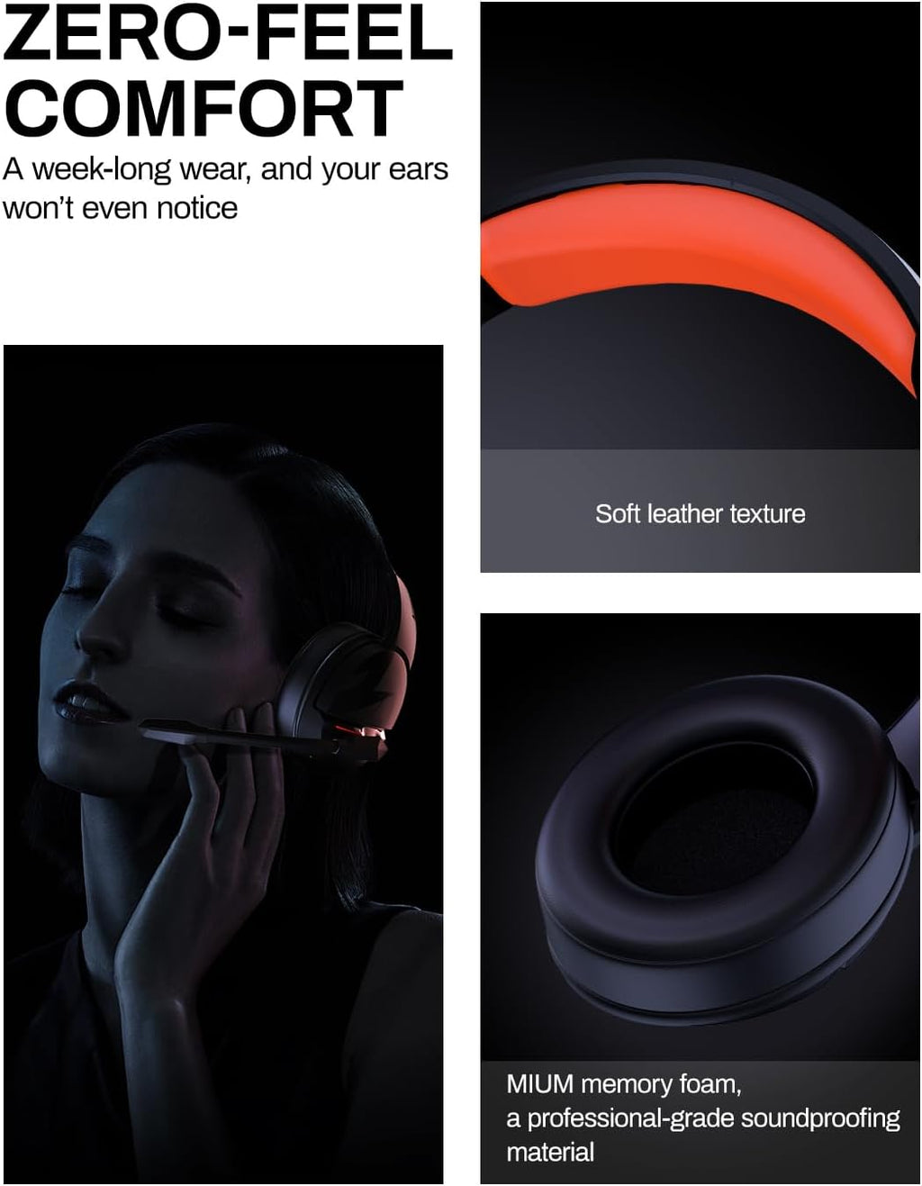 acer Wireless Gaming Headset, PS5 Headset with 2.4GHz for Ps5, Ps4, PC, Switch, Bluetooth 5.3 + 100Hrs Gaming Headphones with Noise Canceling Mic for Laptop, Mobile, Mac, 50mm Drivers (Orange)
