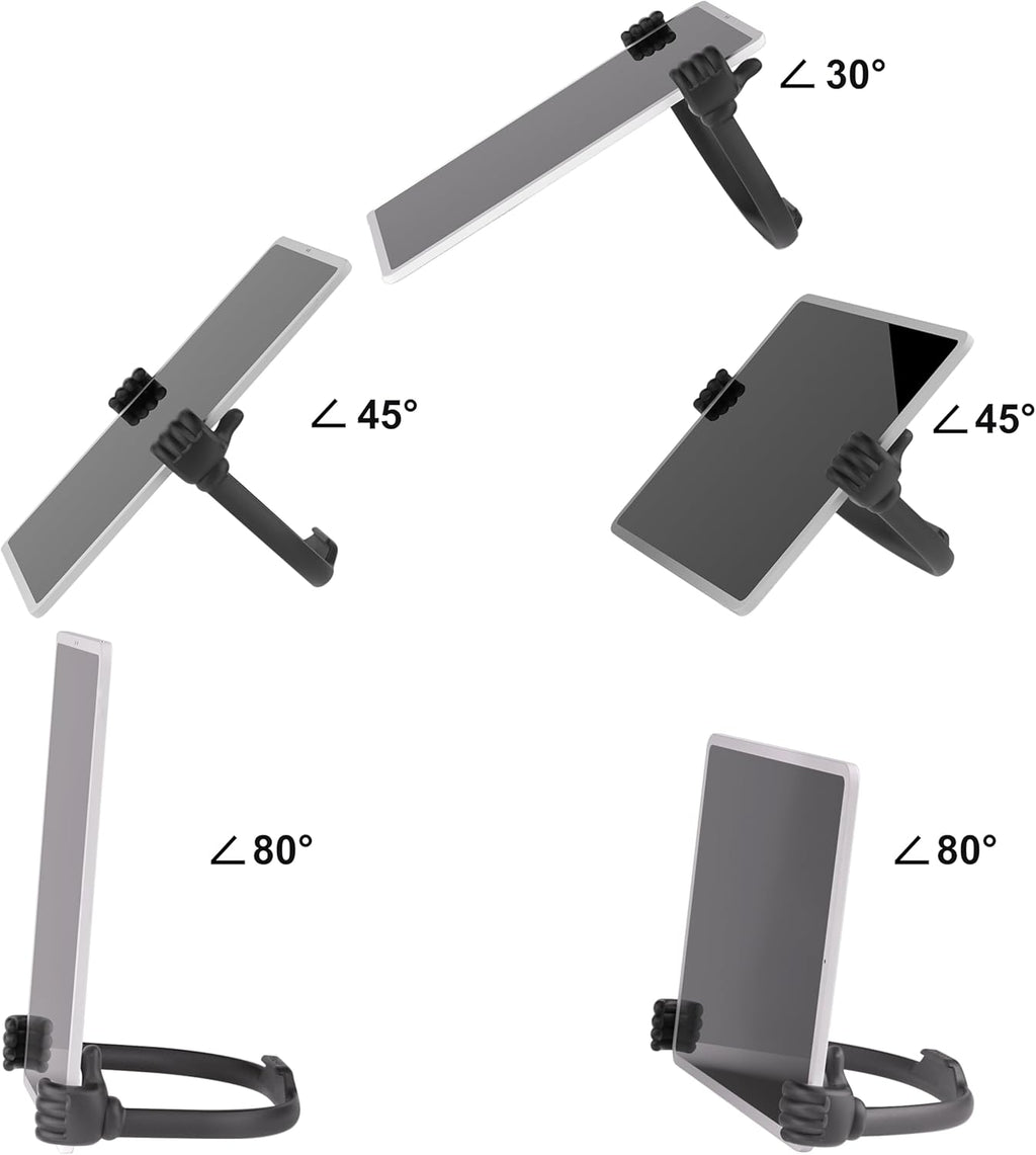Honsky Thumbs Up 2P Tablet Stand, Desktop Display Stands Holder, Compatible with iPad, Samsung Galaxy Tabs, iPhone Pro Max, Universal Cute, 2 Pack Black