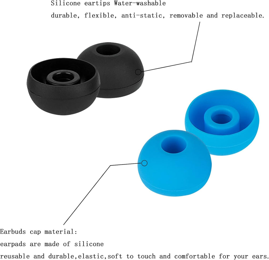 Silicone Ear Tips Earbuds Replacement Tips Compatible with Powerbeats 1/2/3 Wireless Beats by Dre Headphones,Earbud Cap (8 Pairs