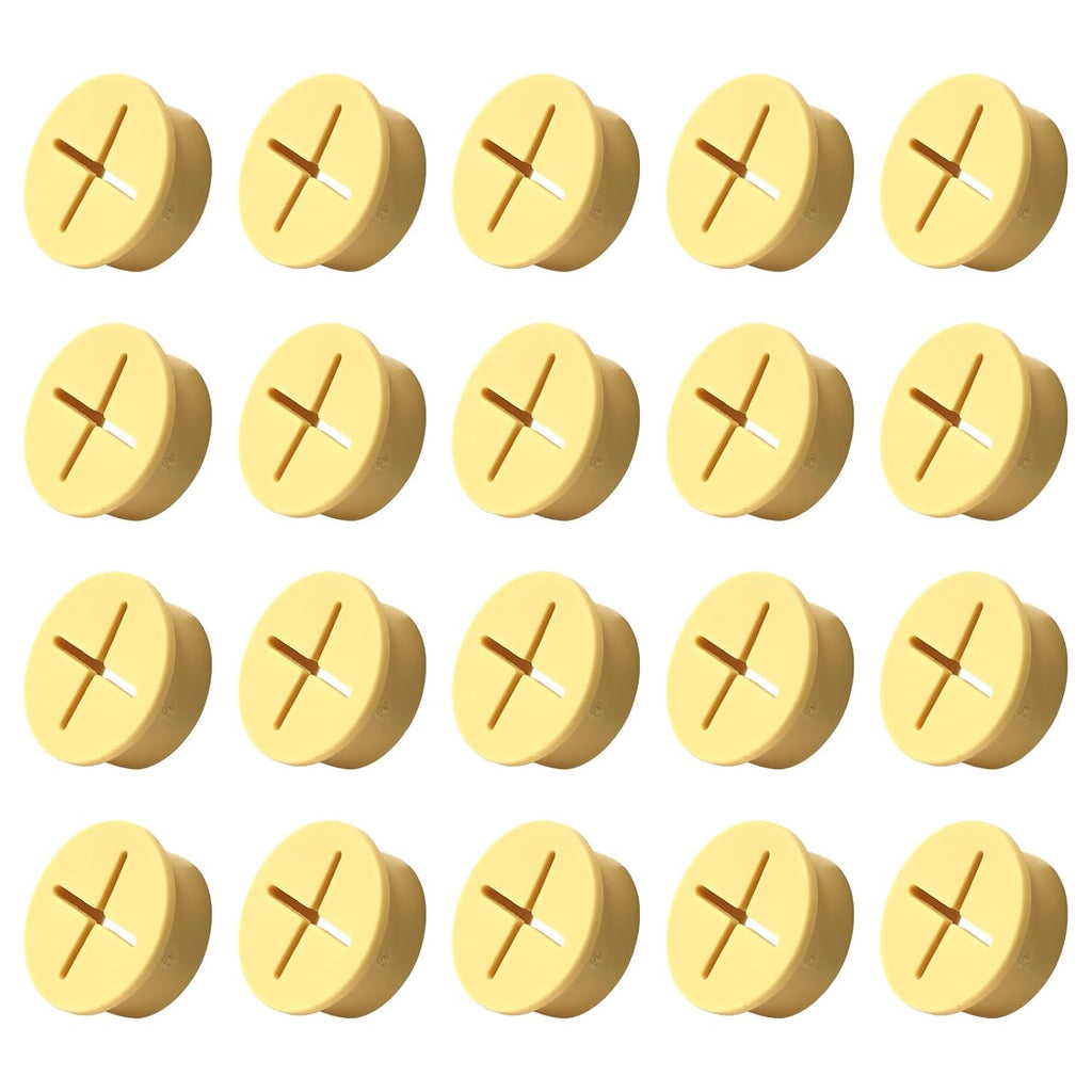 20Pcs Desk Grommet, 3/4" (20mm) Yellow Silicone Cord Hole Cover, Flexible Rubber Wire Grommets, Wall Grommets for Cables Management, Table, Countertop, Cabinets and Furnitures Wire Organizer