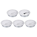 uxcell 5 Pcs 60mm (2.36 Inch) Desk Grommet, Plastic Cable Hole Cover, Wire Cord Cable Organizer for Home Office Computer Desk Cabinet, Silver