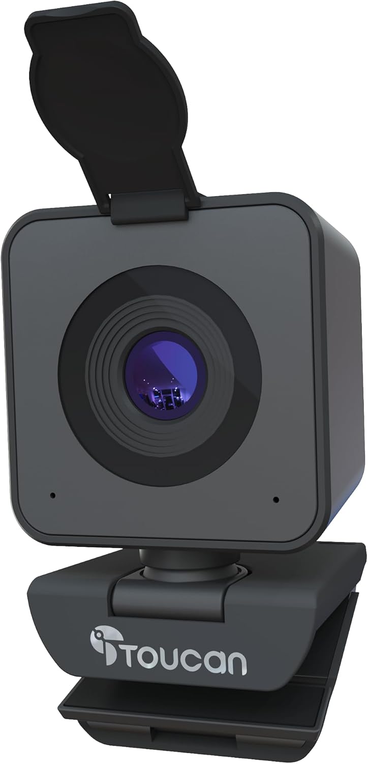 TOUCAN 1080P HD Webcam with Built-in Noise-Cancelling Mic & Privacy Shutter – Wide 90° Angle, Plug & Play USB Video Camera for Video Calls, Streaming, Home Office & Online Classes
