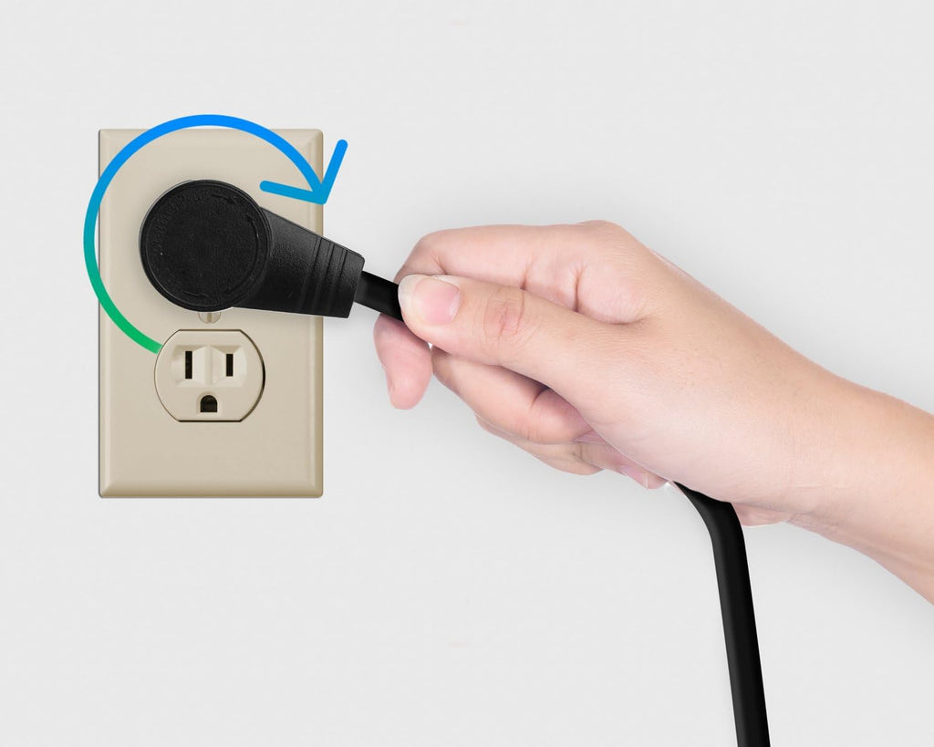 Maximm Monitor Computer Power Cord 6 Ft Flat Plug 360° Rotating PC Cable 3 Prong for, Desktop, Printer, Scanner, 16 AWG NEMA 5-15P to IEC13 - UL Certified