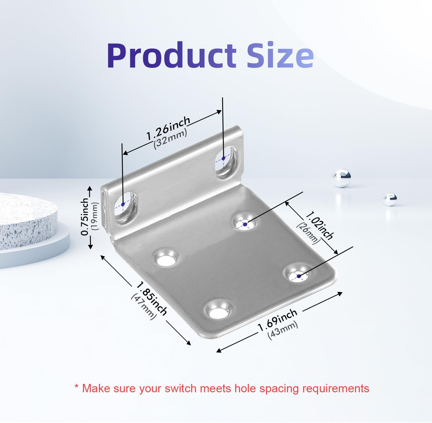 Rack Mount Kit for Ubiquiti Switch, 1U Rack Ears for Ubiquiti 16/24/48 Series Switches