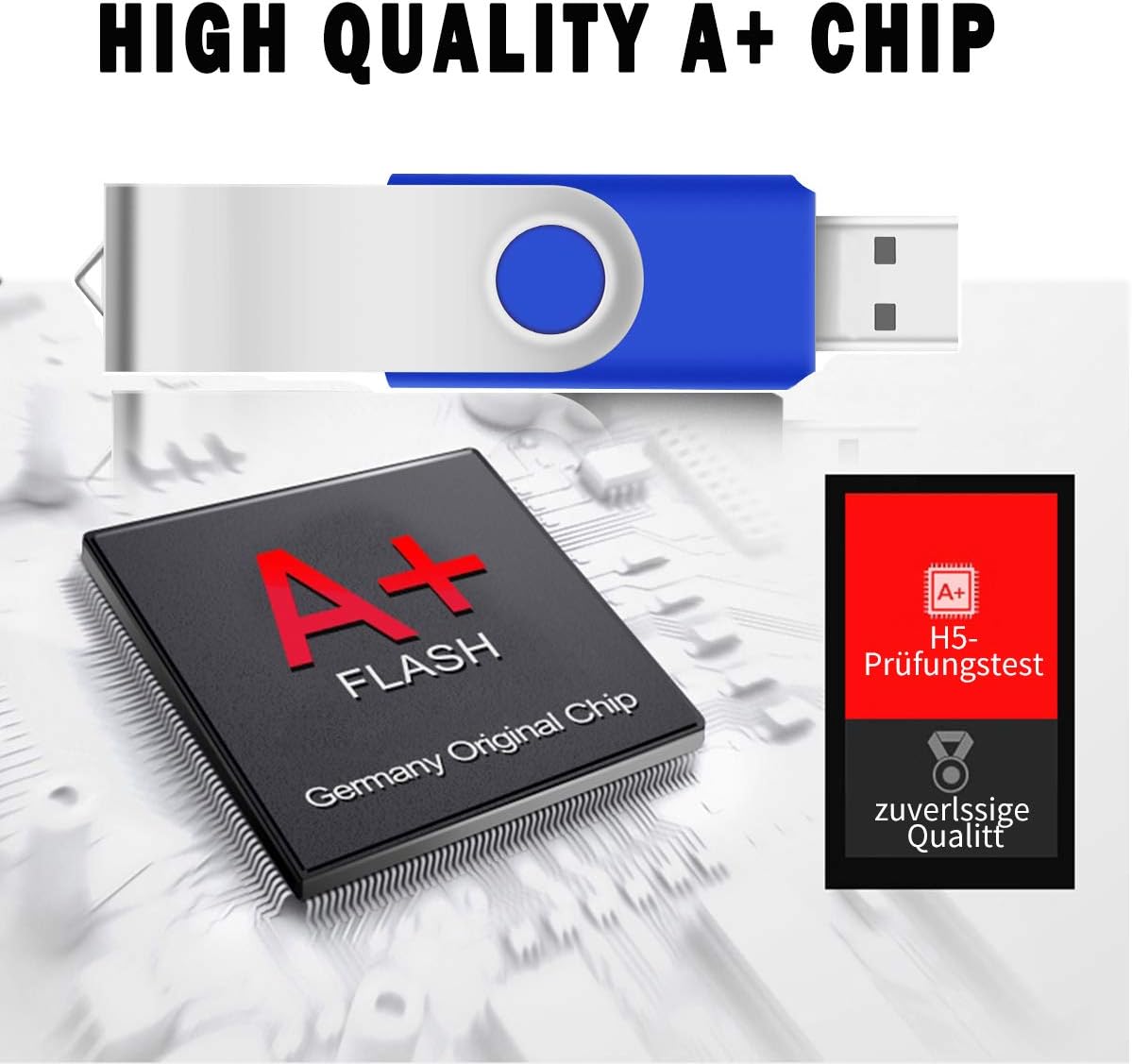 128MB Bulk Flash Drives 100 Pack EASTBULL USB 2.0 Flash Drives Pack Thumb Drives Bulk USB Drive Bulk for Storage (Blue 100Units)