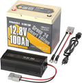 Power Queen Bluetooth 12V 100Ah LiFePO4 Battery with 14.6V20A LiFePO4 Battery Charger, Group 24 Deep Cycle Battery, 100A BMS with Low-Temp Cut-off Protection for RV, Trolling Motors, Solar System
