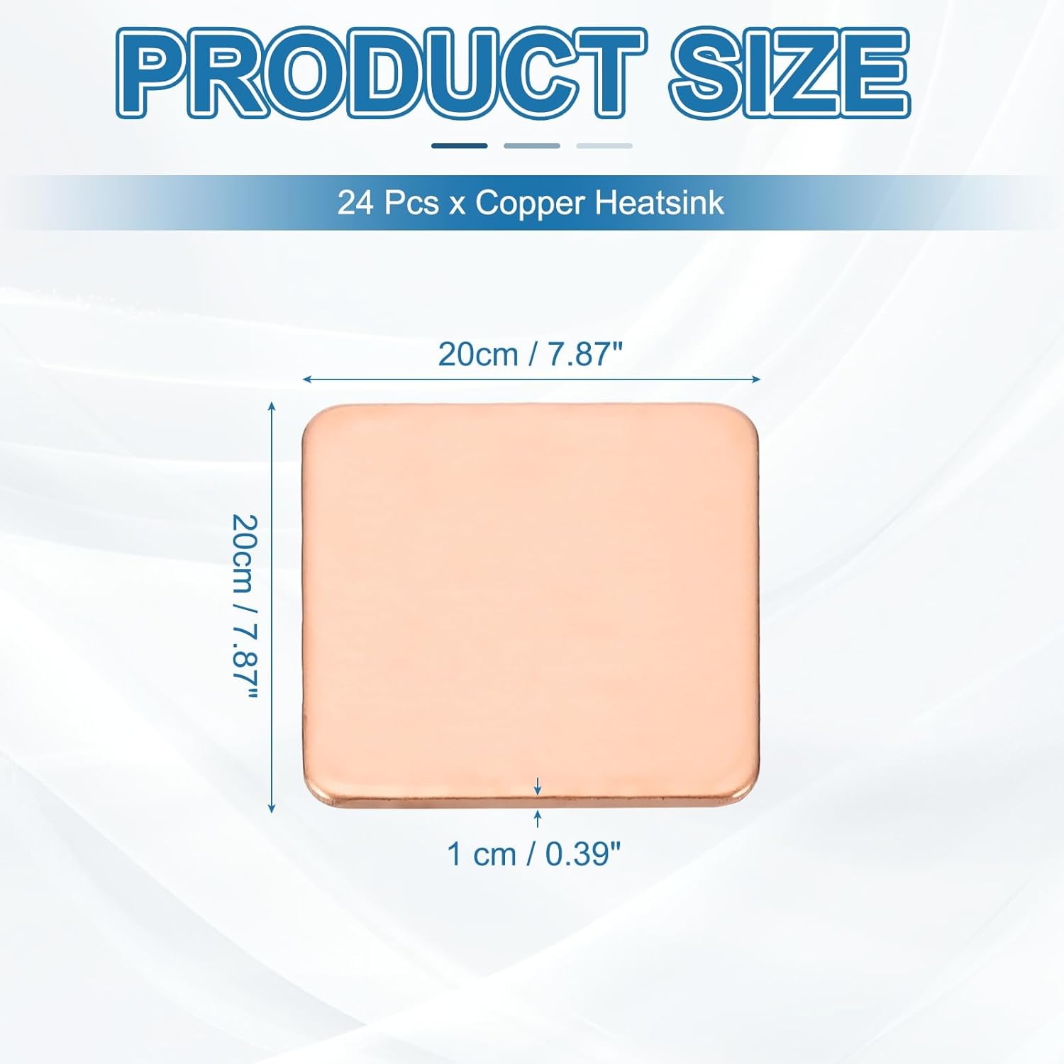 PATIKIL Copper Heatsink Pad Shims, 24 Pcs 20x20x1mm Copper Pad Shim IC Chipset GPU CPU Thermal Heatsink for Cooling Laptop Desktop Computer