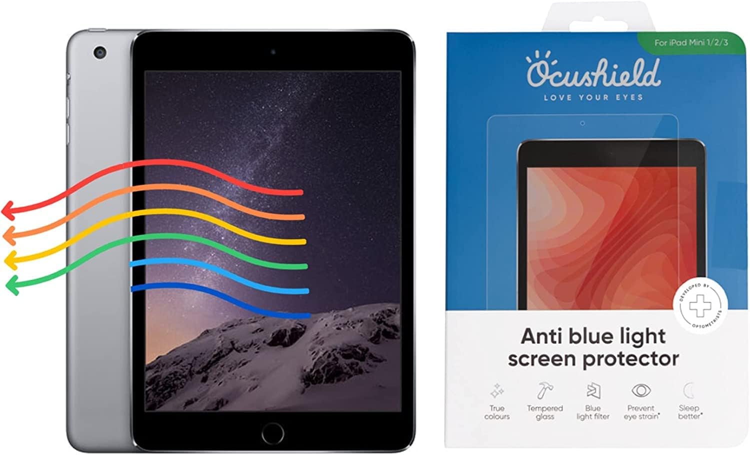 Ocushield Anti Blue Light Tempered Glass Screen Protector for Apple iPad 10.9” - 10th Gen - Blue Light Filter for iPad - Anti Glare - Protect Your Eyes & Improve Sleep (2022-2025)