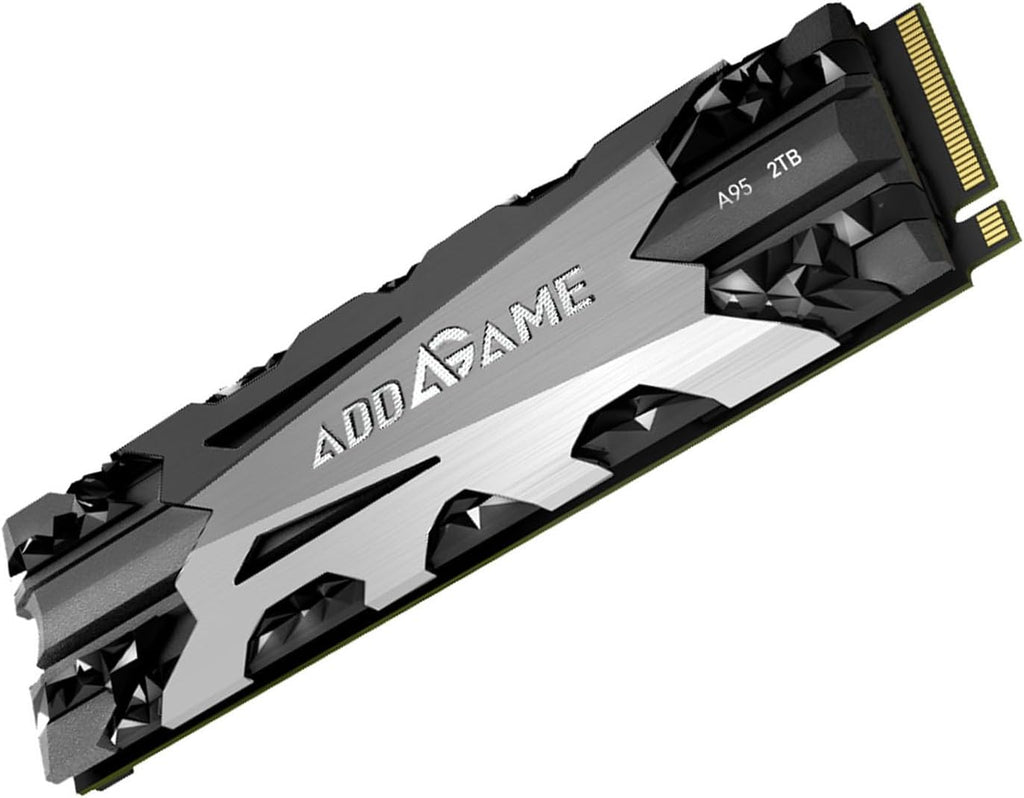 Addlink A95 2TB M.2 SSD Gaming PC Storage Expansion with Heatsink, up to 7200 MB/s, Internal Gaming SSD -2280 PCIe NVMe Gen4X4 3D TLC with Dram NAND SSD