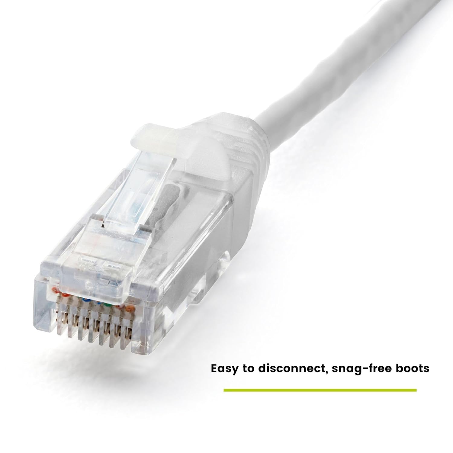 TRUECABLE Cat6 Component Rated Patch Cable, Unshielded (U/UTP), 1ft, White, 28AWG Solid Copper, Snagless 10G High-Speed Ethernet Cable, PoE++ 4PPoE 100W, UL Listed, RoHS-3, 1 Pack