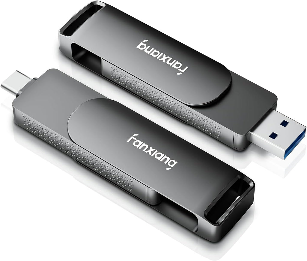 512GB Fast External SSD Flash Drive Up to 2000MB/s USB3.2 Gen2, 2-in-1 Dual USB A +Type-C Drive, USB Memory Stick Solid State Thumb Drive for iPhone 15/16/Android/Windows/MacPC/Laptops