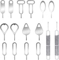 16 Pieces SIM Card Removal Openning Tool Tray Eject Pins Needle Opener Ejector Compatible with All iPhone Apple iPad HTC Samsung Galaxy Cell Phone Smartphone Watchchain Link Remover